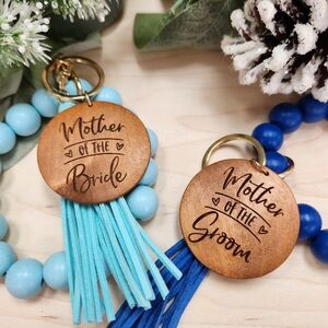 2 Keychain Wristlets - Mother of The Bride and Mother of The Groom